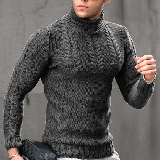 Herren Strickpullover mit hochstehendem Kragen R&B