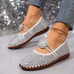 Damen Glitzernde Ballerinas mit floralen Akzenten R&B