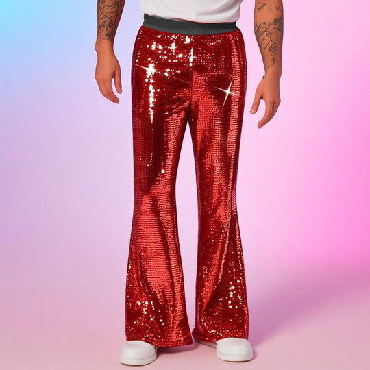 Herren glitzernde Paillettenhose im extravaganten Disco-Stil R&B