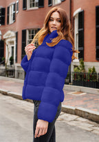 Damen Modische Daunenjacke mit hohem Kragen R&B