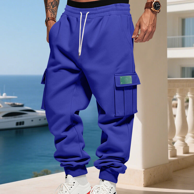Herren Cargo-Jogginghose mit praktischen Seitentaschen und verstellbarem Kordelzug R&B
