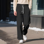 Herren nan locker fallende Strick-Jogginghose mit Zopfmuster und Kordelbund R&B