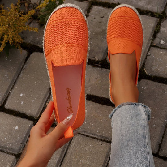 Damen bequeme Slip-Ons mit jute Details R&B
