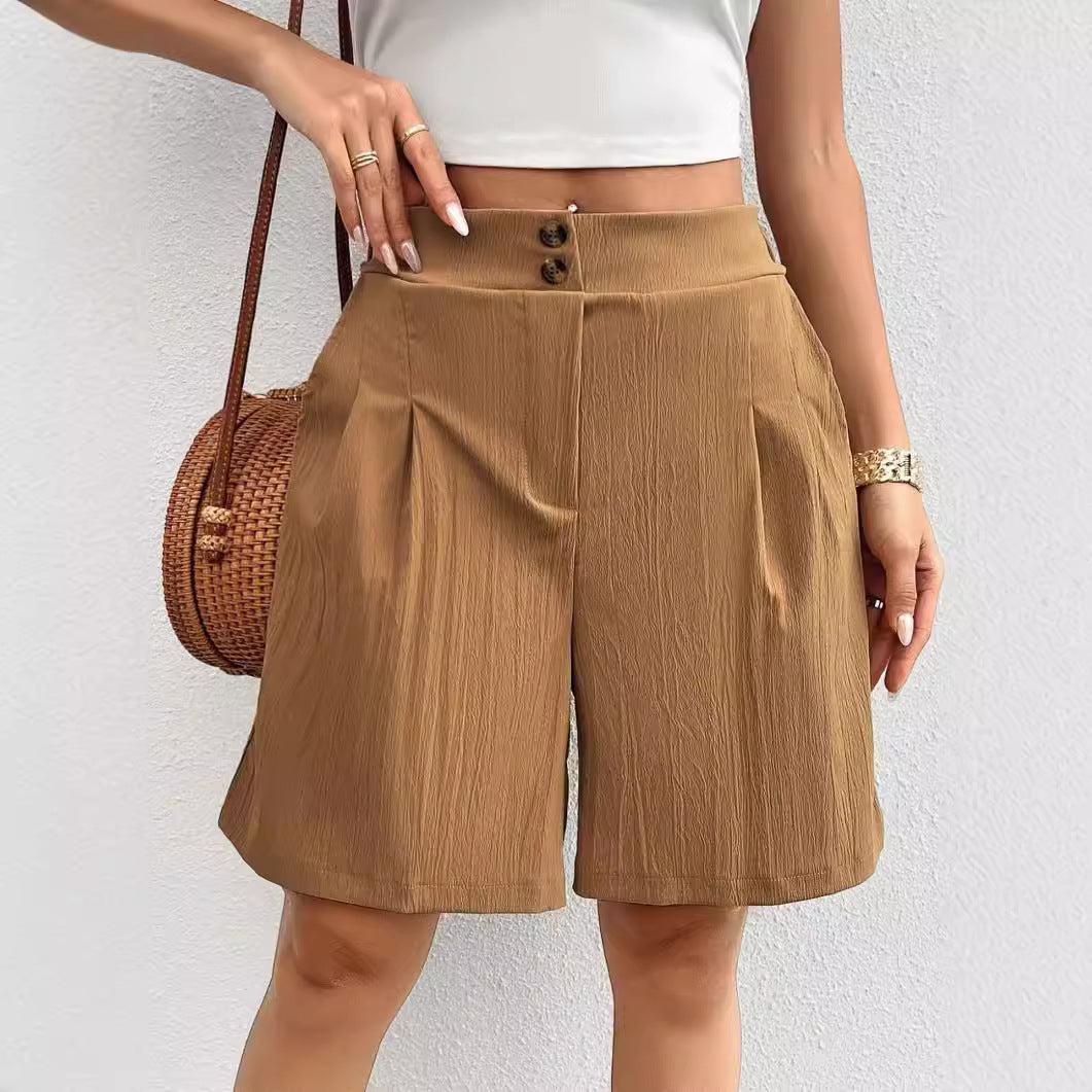 Damen Modische Shorts mit eleganter Knopfleiste R&B