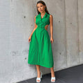 Damen elegantes Maxikleid mit tailliertem Design und raffinierten Cut-Outs