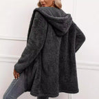 Damen Kuscheljacke mit Kapuze und weich gestricktem Fleece R&B