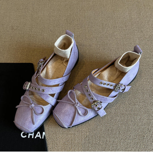 Damen Ballerinas mit dekorativem Riemendesign und raffinierter Faltengestaltung R&B