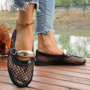 Damen Elegante und luftige Netz-Slipper R&B