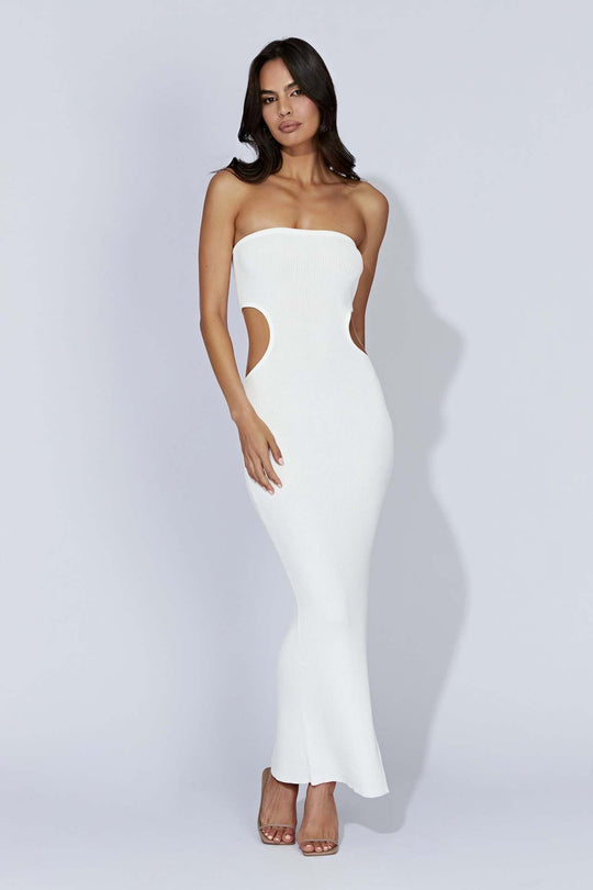 Damen figurbetontes Langarmkleid mit Cut-Outs R&B