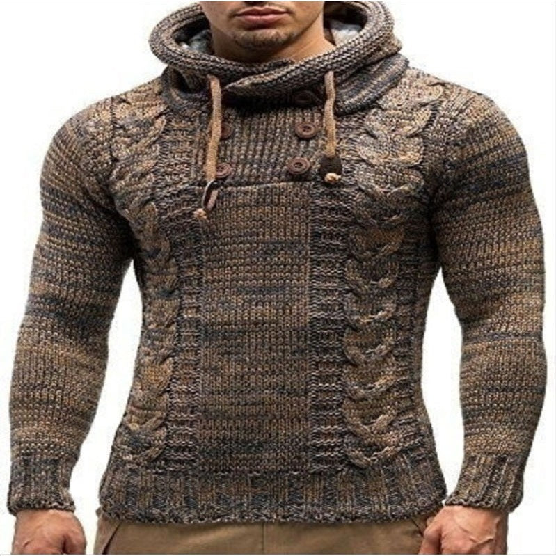 Herren Kapuzenpullover mit strukturiertem Strickmuster R&B