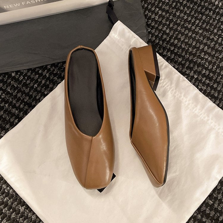 Damen elegante Mules mit modernem spitz zulaufendem Design R&B