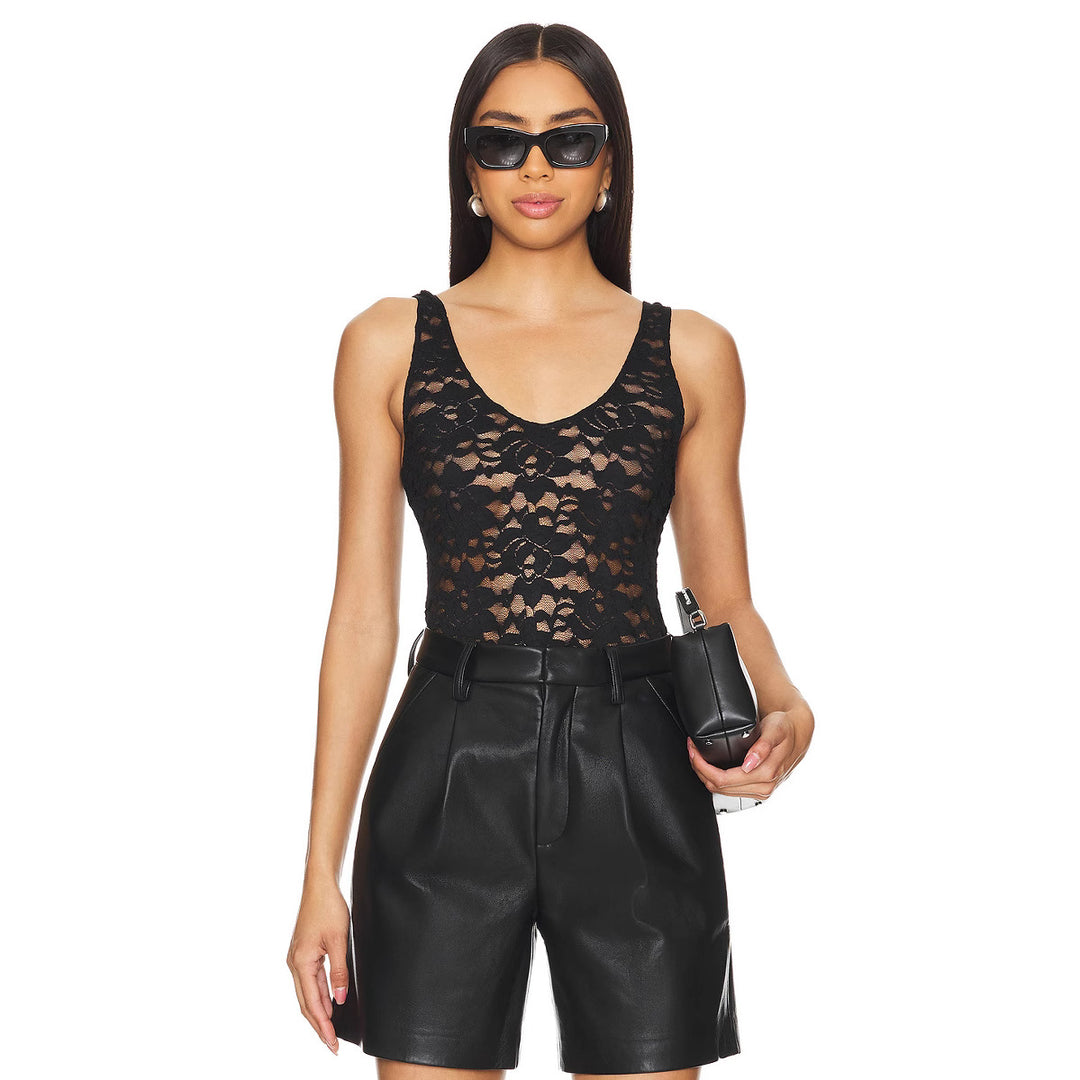 Damen Spitzenbody mit tiefem V-Ausschnitt und zarten Details R&B