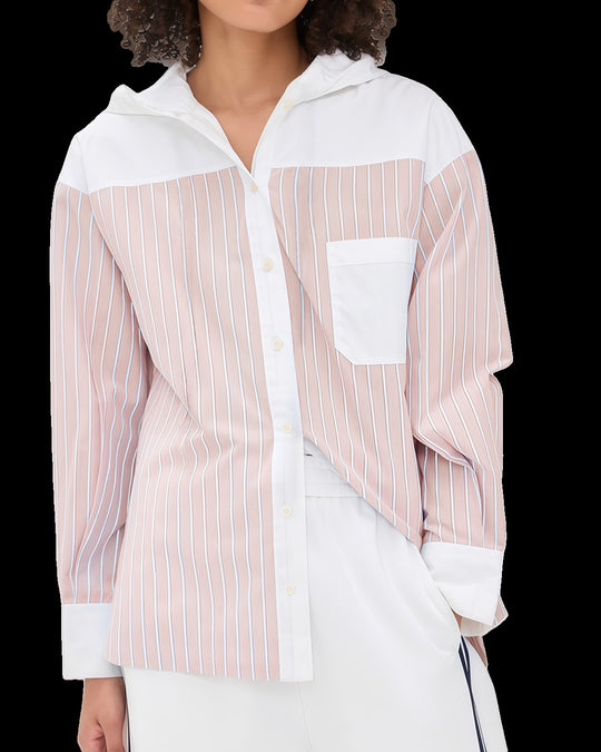 Damen elegante Satinbluse mit Puffärmeln und modernem Kragen R&B