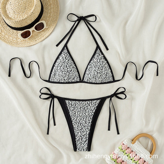 Damen Triangel-Bikini mit funkelndem Detail R&B