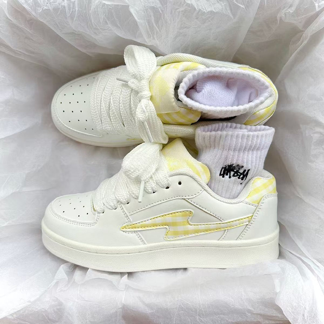 Damen Sneakers im modernen Karo-Design mit atmungsaktiven Materialien R&B