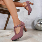 Damen T-strap Pumps mit eleganter Absatzhöhe und verstellbarem Riemen R&B