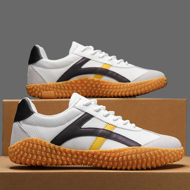 Unisex nan retro-urbaner Mesh-Sneaker mit profilierter Gummilaufsohle und Veloursleder-Zehenkappe R&B
