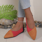 Damen Ballerinas mit spitz zulaufender Sohle und modischem Farbkontrast R&B