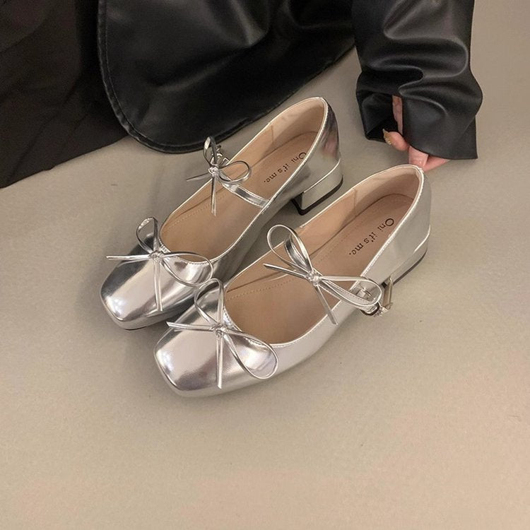 Damen elegante und bequeme Ballerinas mit dekorativem Schleifendetail R&B