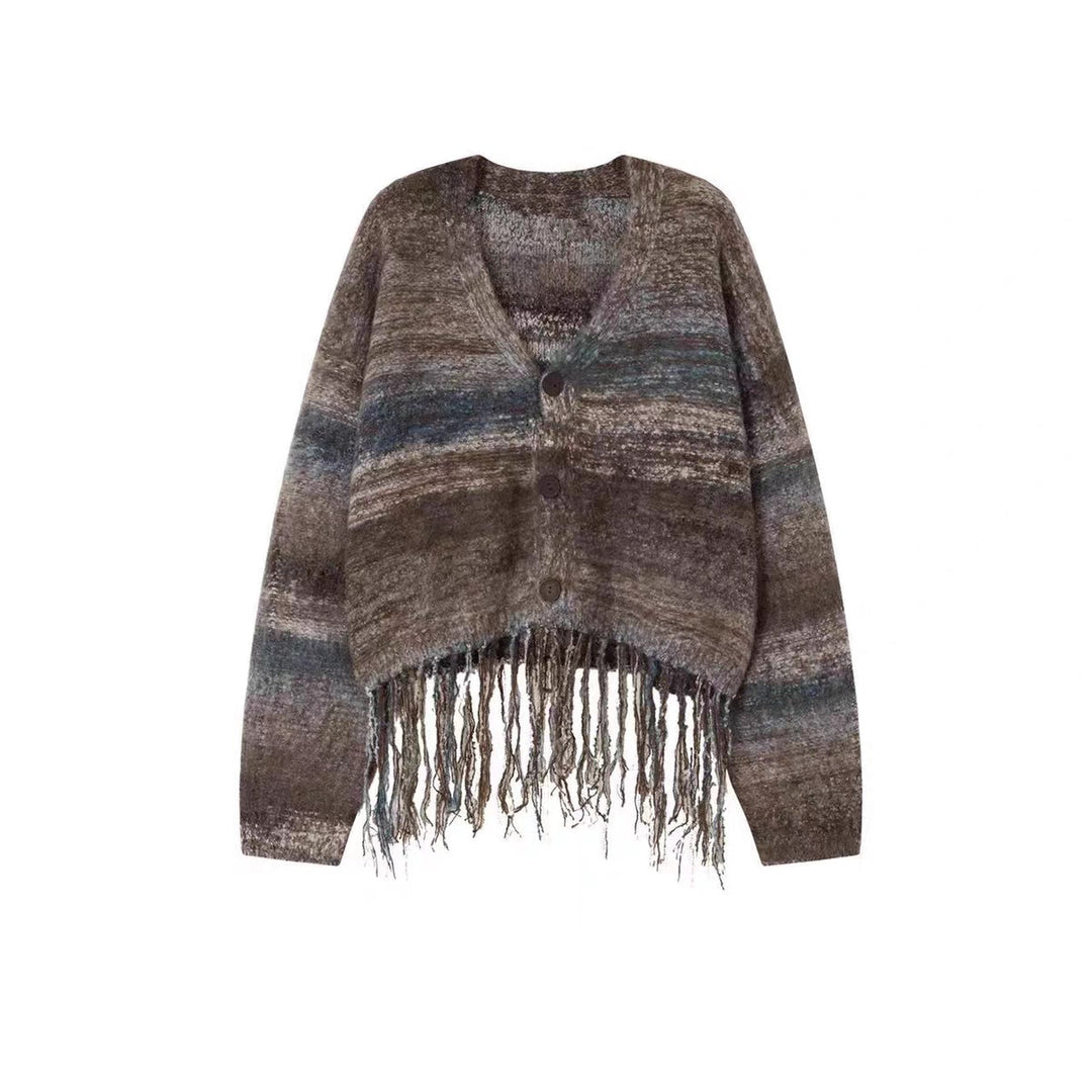 Damen Kurzer Strickjacke mit auffälligem Fransen-Design R&B