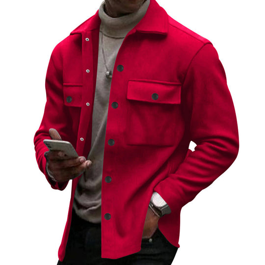 Herren lässige Overshirtjacke mit großen Brusttaschen und modernem Design R&B