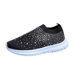 Damen Atmungsaktive Slip-On Sneakers mit funkelnden Strassdetails