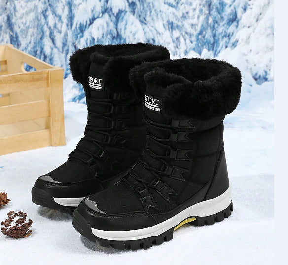 Damen wärmeisolierte Winterstiefel mit rutschfester Profilsohle