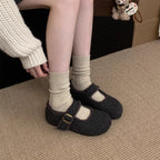 Damen Hausschuhe mit verstellbarem Riemen und kuscheligem Innenfutter R&B