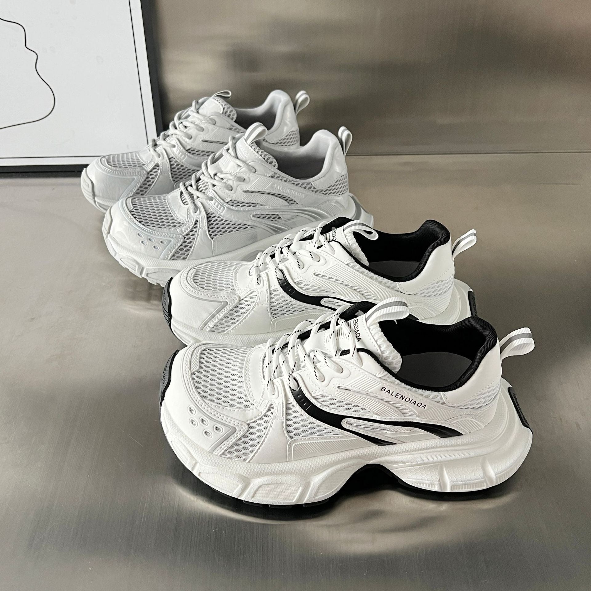 Damen Sportliche Chunky Sneakers mit atmungsaktivem Mesh und innovativem Dämpfungssystem R&B