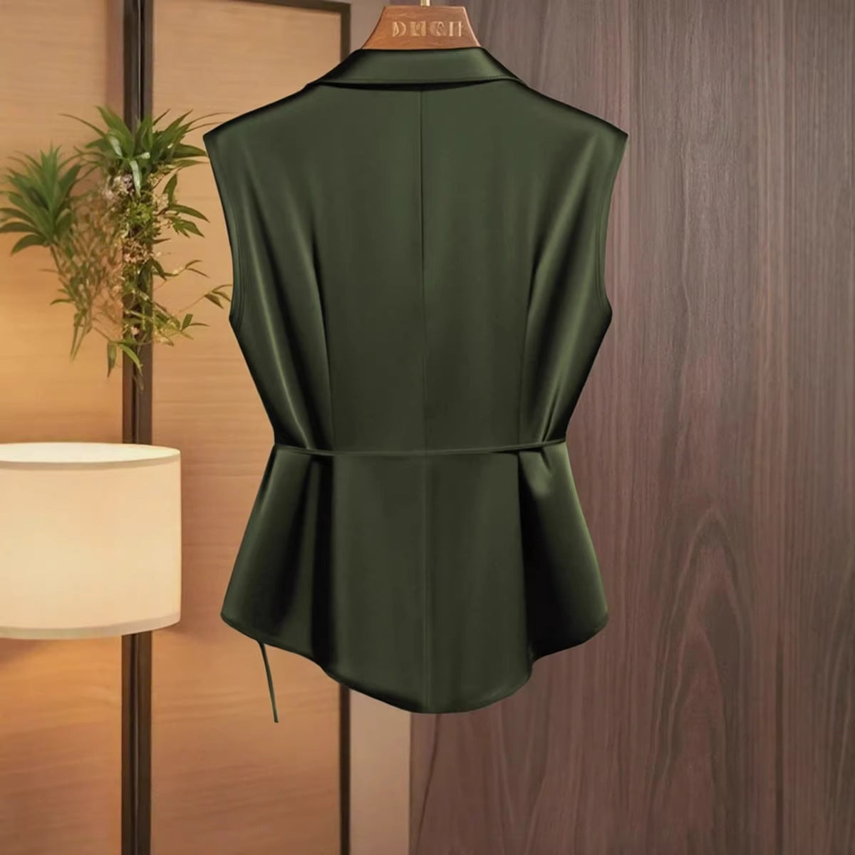 Damen elegante Wickelbluse mit femininer Drapierung und Schalkragen R&B