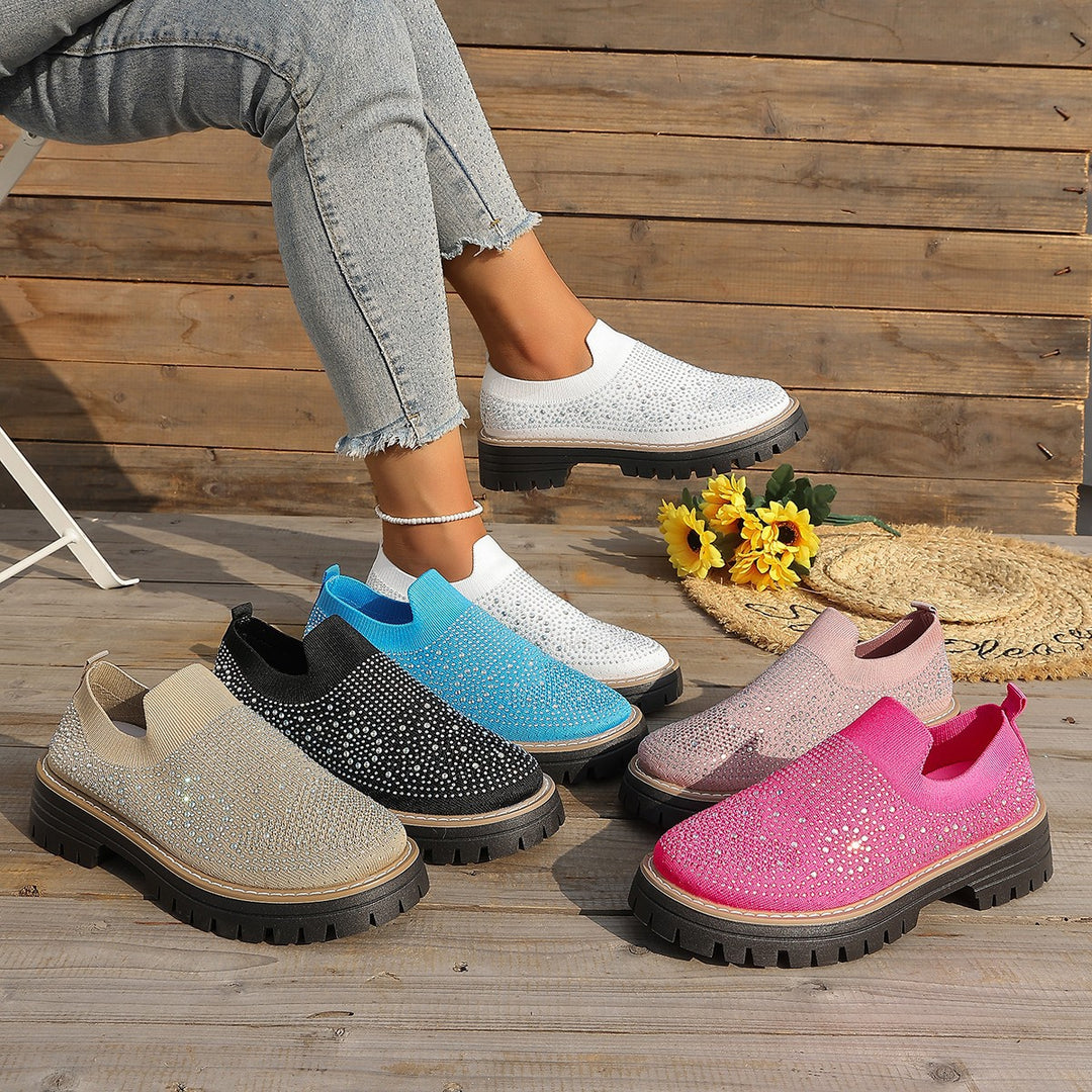 Damen Glitzernde Slip-On Sneakers mit verstärkter Sohle R&B