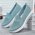 Damen Slip-On Sneakers mit atmungsaktivem Strickdesign und dämpfender Sohle R&B