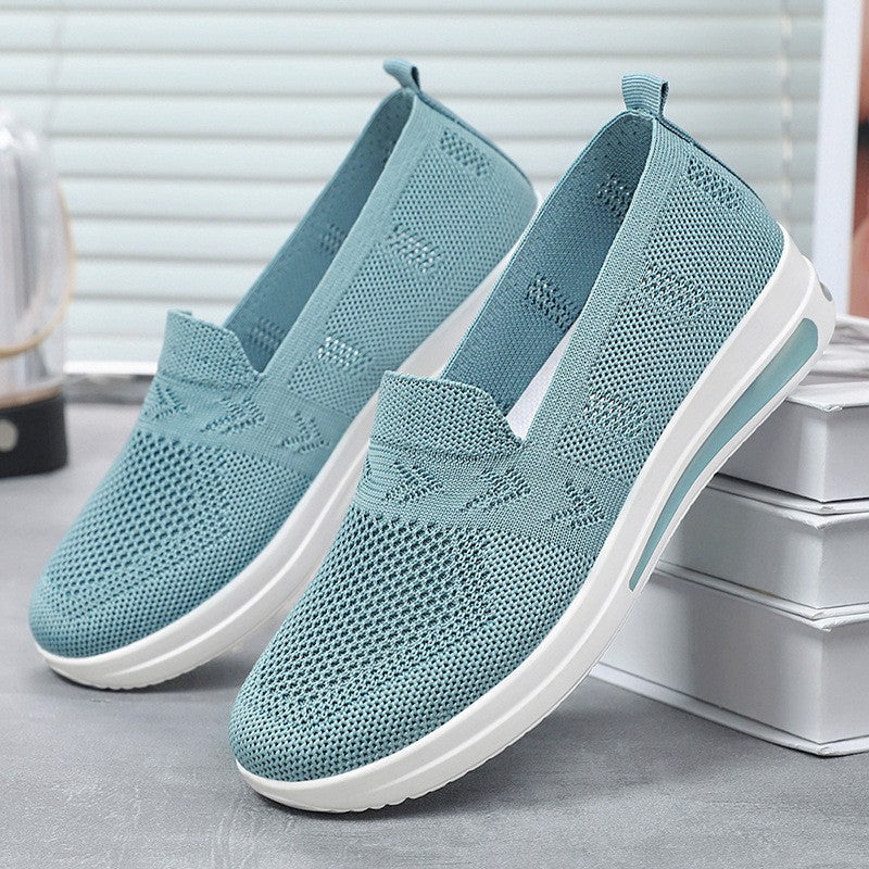 Damen Slip-On Sneakers mit atmungsaktivem Strickdesign und dämpfender Sohle R&B
