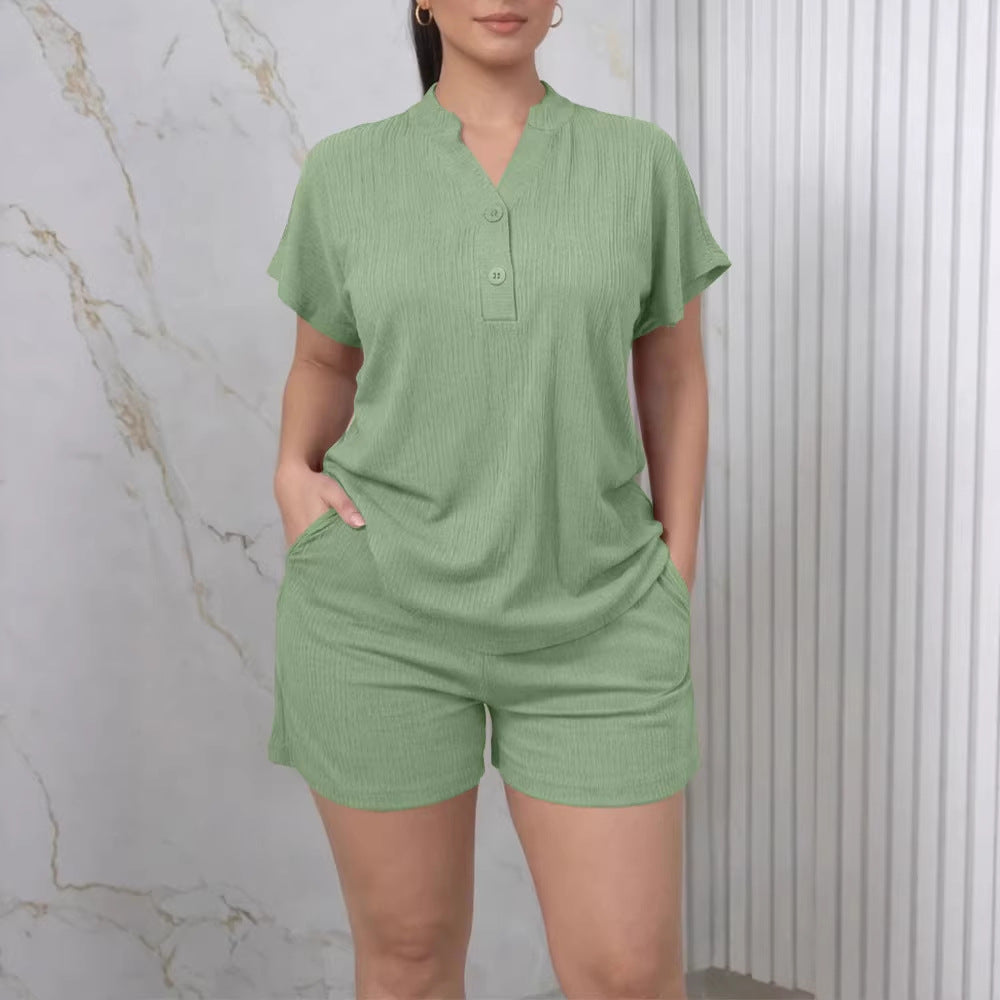 Damen Freizeit-Jumpsuit mit Knopfleiste und seitlichen Taschen R&B