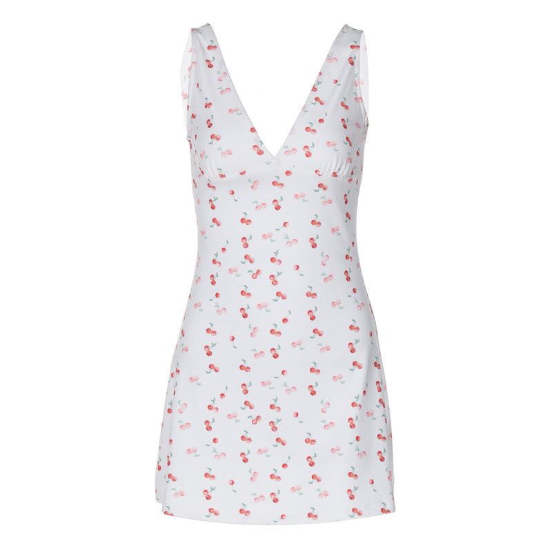 Damen Sommerliches Minikleid mit fröhlichem Kirschmuster R&B