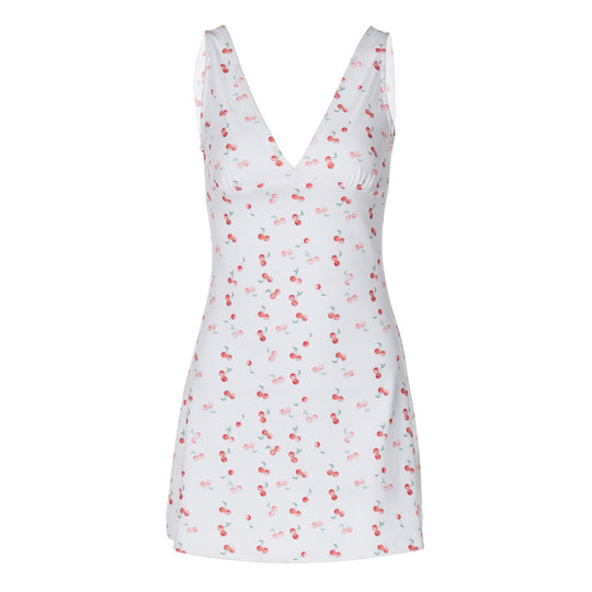 Damen Sommerliches Minikleid mit fröhlichem Kirschmuster R&B