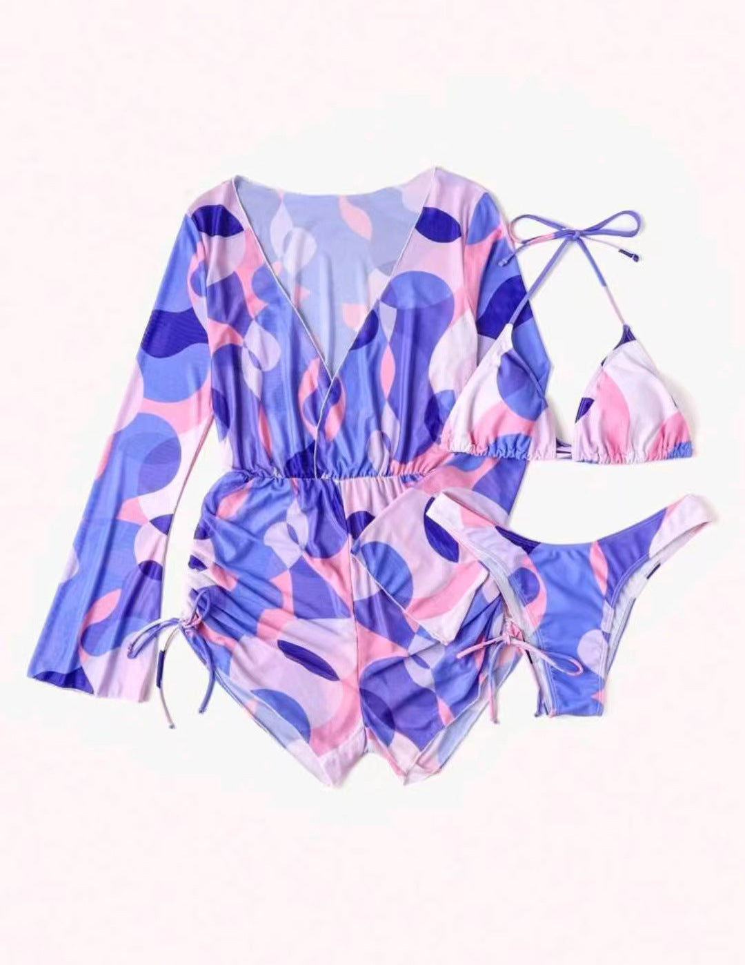 Damen Strandoutfit mit luftiger Tunika und Bikini R&B