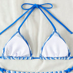 Damen Triangel-Bikini mit gestreiftem, weichem Material R&B