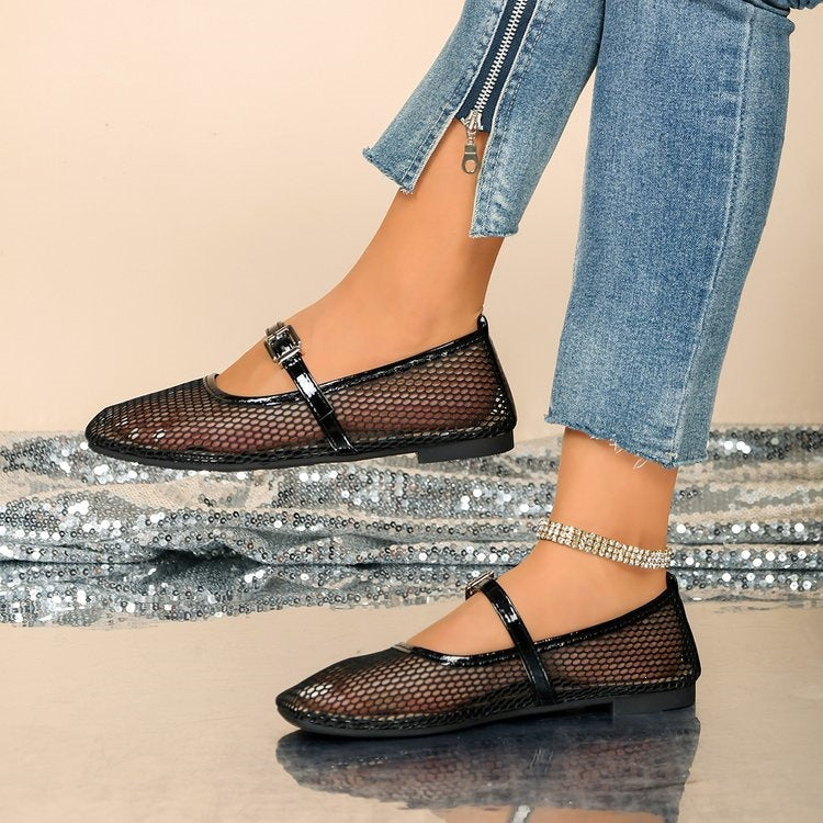 Damen Elegante und luftige Ballerinas mit Riemchen R&B