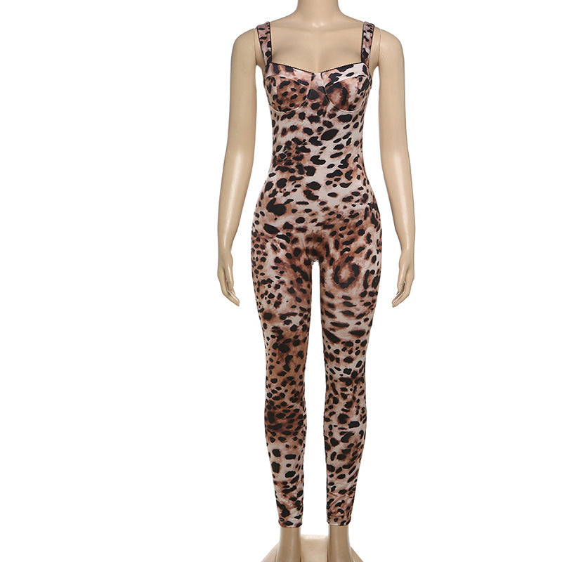 Damen Jumpsuit mit raffiniertem Schlangenhaut-Design und figurbetontem Schnitt R&B