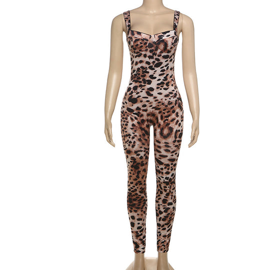 Damen Jumpsuit mit raffiniertem Schlangenhaut-Design und figurbetontem Schnitt R&B