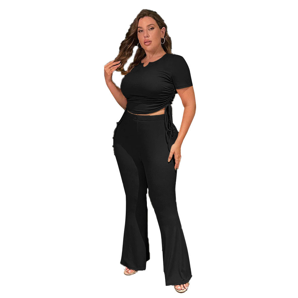 Damen lässiger Jumpsuit mit elastischer Taillierung und Raffungen R&B