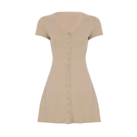 Damen Freizeitkleid mit durchgehender Knopfleiste und lockerer Passform R&B