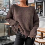 Damen Baumwollpullover mit lässigem Oversized-Schnitt R&B
