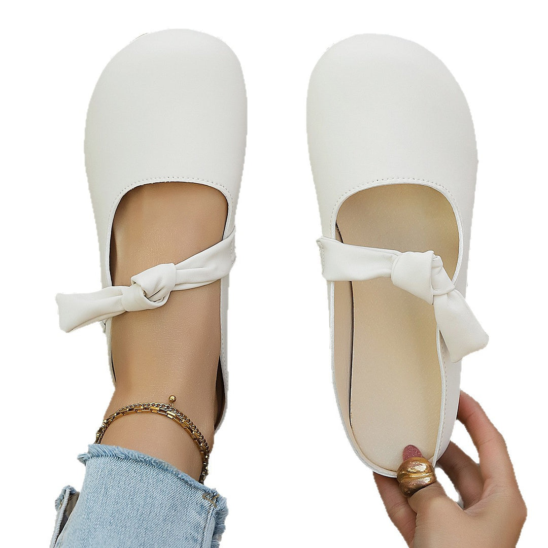 Damen Elegante und bequeme Ballerinas mit dekorativem Knoten und Perlendetail R&B