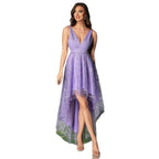 Damen Midi-Abendkleid mit schimmernder Detailverarbeitung und asymmetrischem Saum R&B