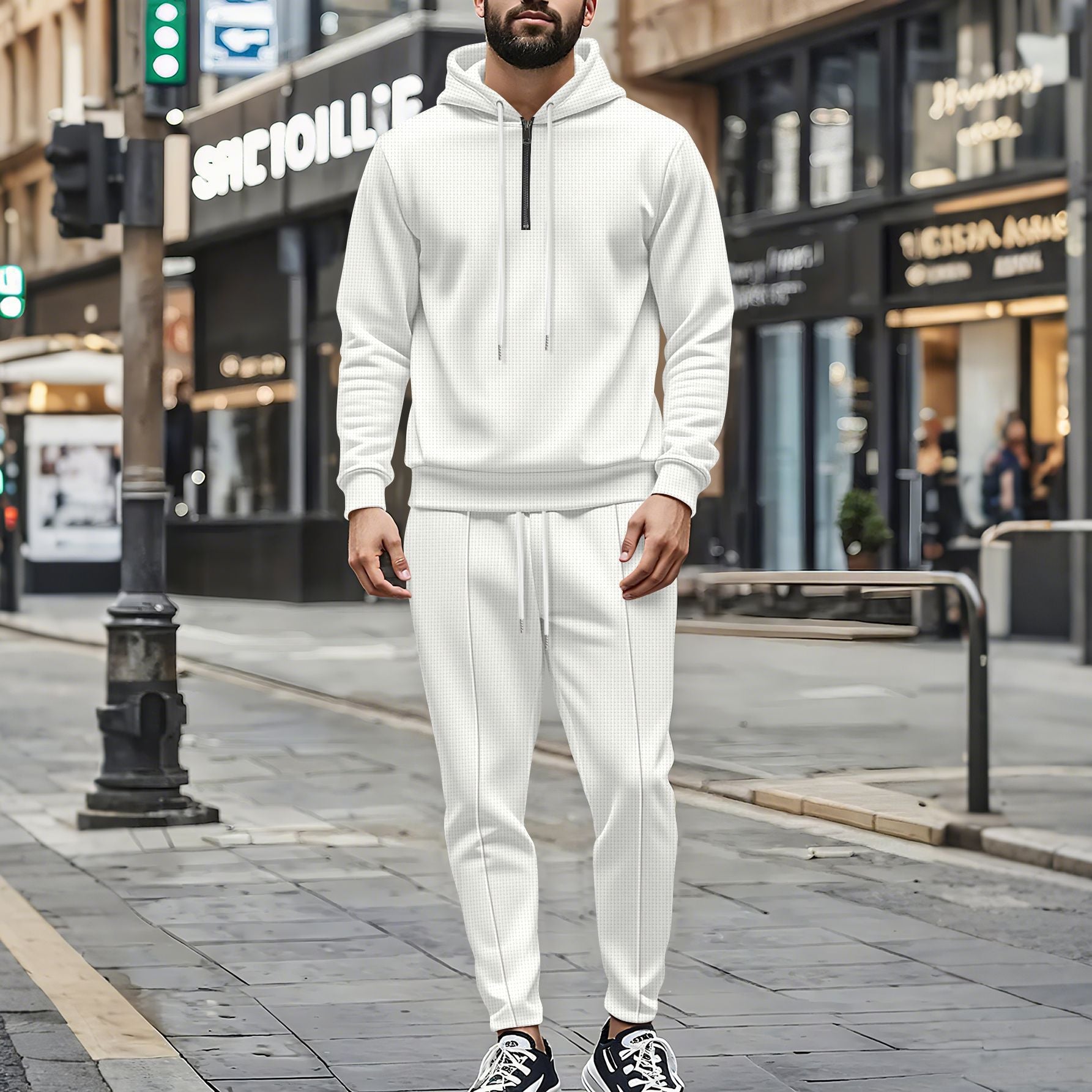 Herren lässiger Kapuzenanzug mit modernem Schnitt und atmungsaktiven Materialien R&B