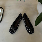 Damen Ballerinas mit charmantem Punktemuster und zierlichem Schleifendetail R&B