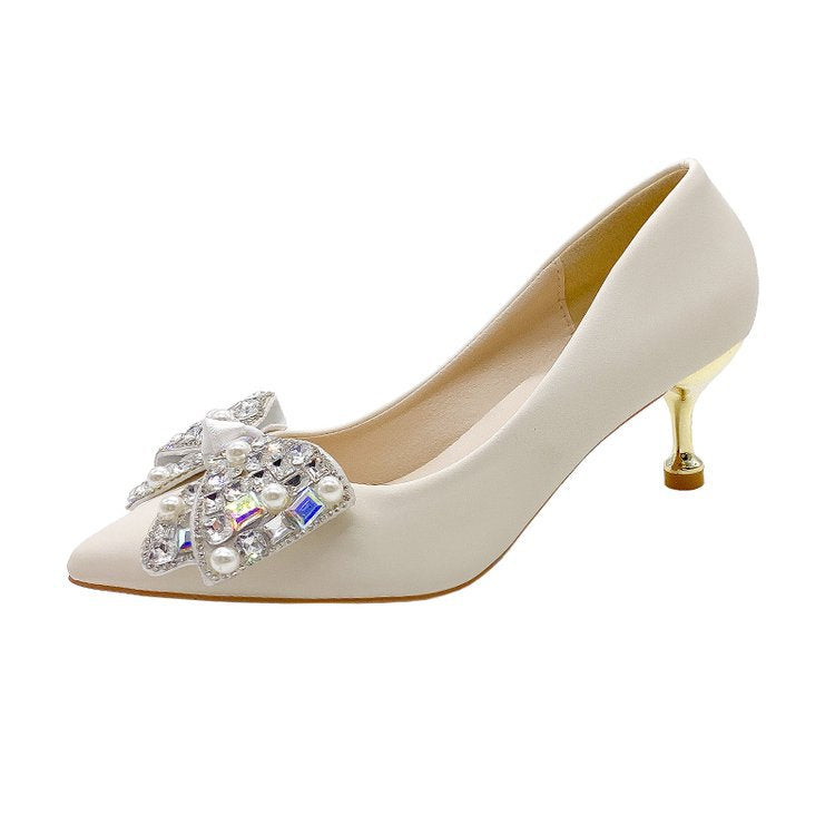 Damen elegante Pumps mit dekorativem Strass-Detail R&B