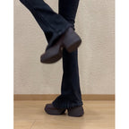 Damen Chunky Platform Clogs mit strukturiertem Absatz